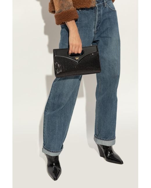MCM Black Sequin Handbag