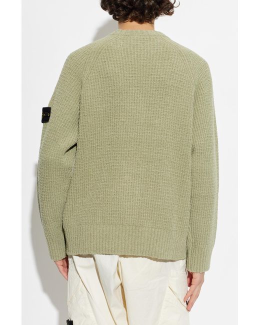 Stone Island Black Coat With Logo Patch for men