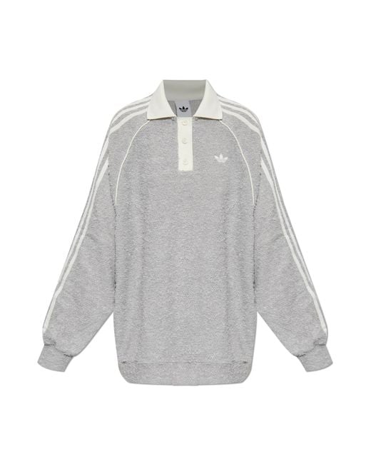 Adidas Originals Gray Long Sleeve Polo