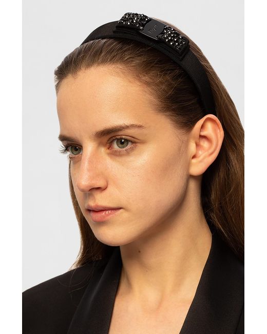 Ferragamo Black Embellished Headband