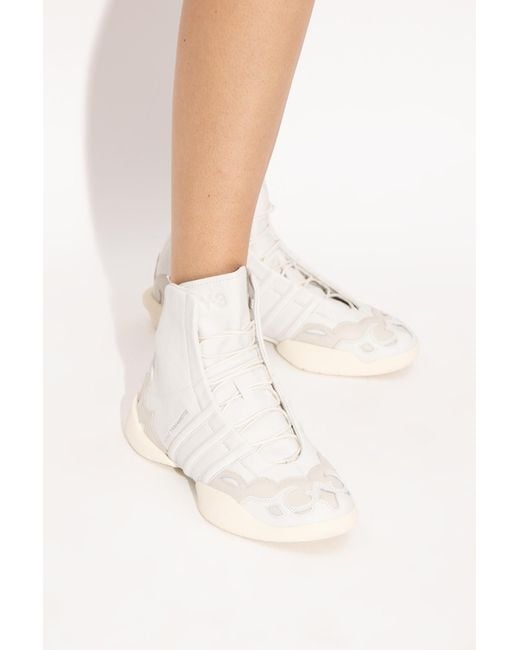 Y-3 White High-Top Sports Shoes 'Regu 2002 Hi'