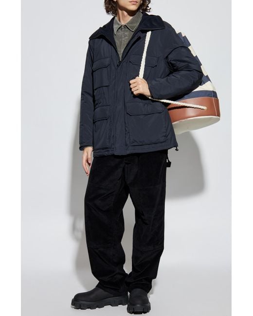 Emporio Armani Blue Insulated Jacket With Hood for men