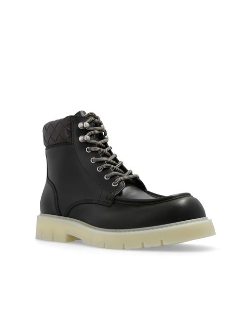 Bottega Veneta Black Leather Ankle Boots, for men