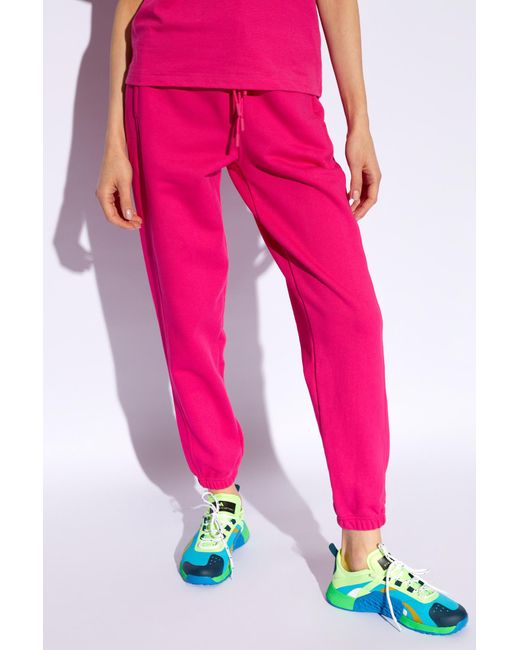 Adidas By Stella McCartney Pink Cropped Hoodie With Logo,