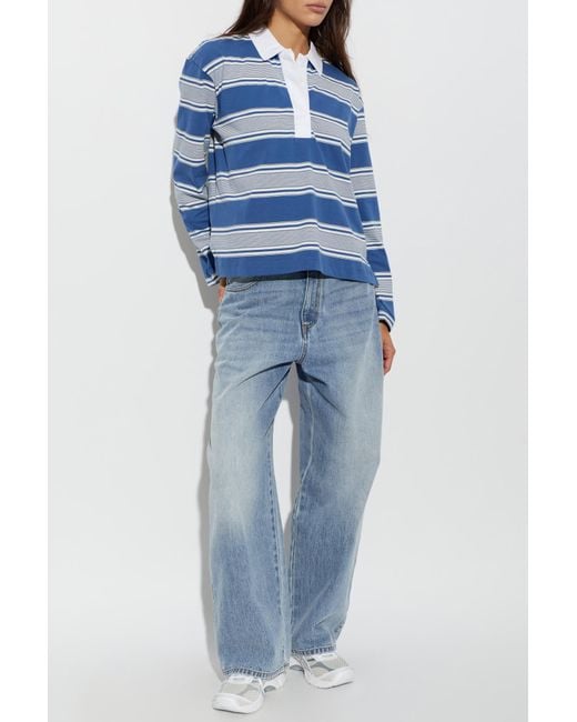 Rag & Bone Blue Long Sleeve Polo