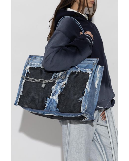 Acne Blue Denim 'Shopper' Bag