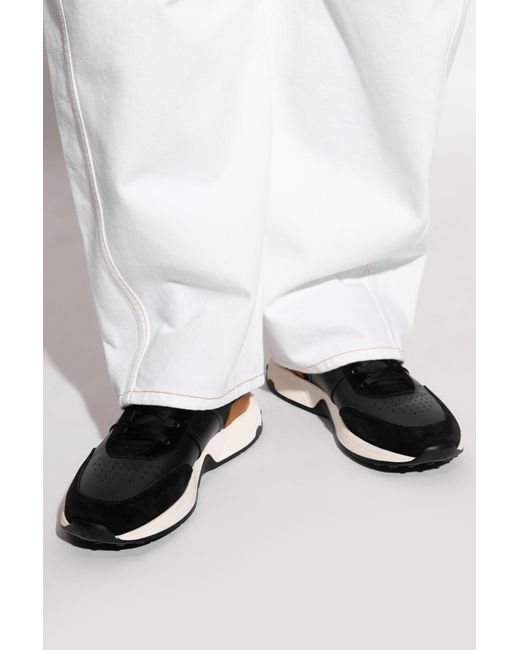 Tod's Black Leather Sports Shoes for men