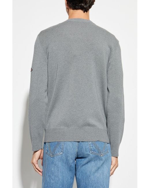 Bottega Veneta Gray Sweater With A Patch On The Sleeve for men