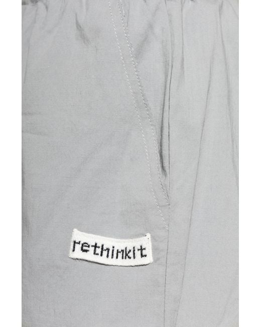 Rethinkit Studios Gray Shorts With Logo Patch