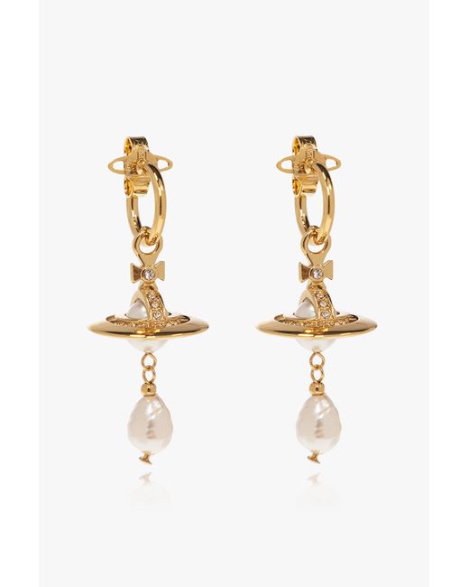 Vivienne Westwood White Earrings With Logo