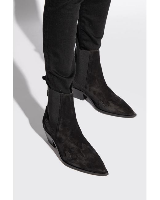 AllSaints Black 'dellaware' Heeled Ankle Boots,