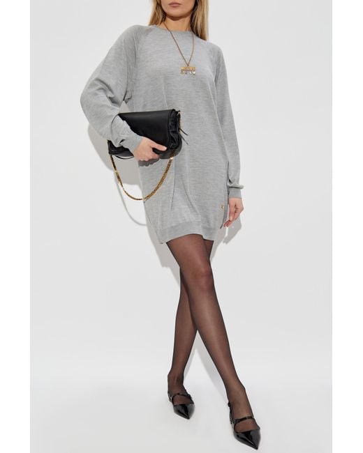 Moschino Gray Backless Dress