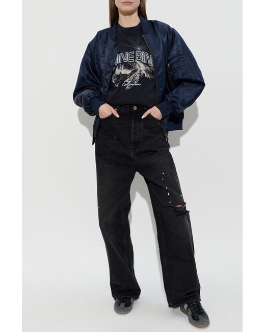 Anine Bing Black T-Shirt 'Walker