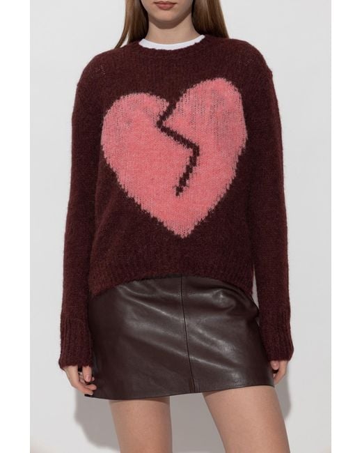 AllSaints Red Wool Sweater 'Luvheart'