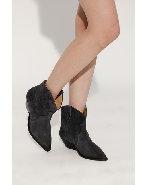 Isabel Marant Black 'Dewina' Heeled Ankle Boots