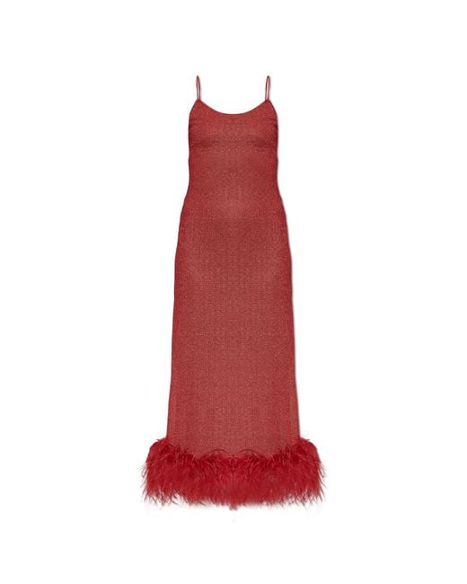 Oseree Red Feather Dress