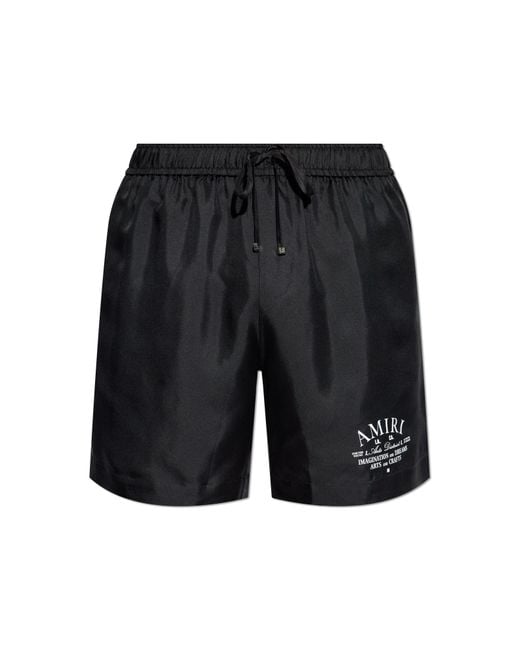 Amiri Black Silk Shorts for men
