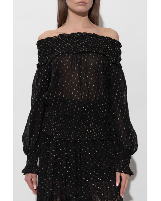 Self-Portrait Black Top With Lurex Thread