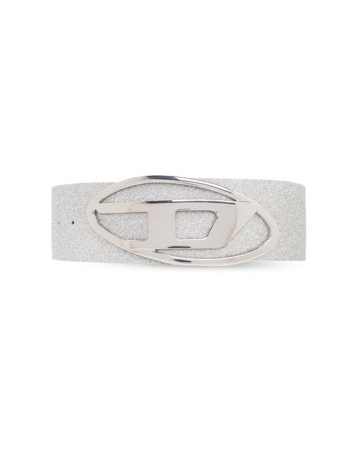 DIESEL Gray 'oval D Logo B-1dr' Belt,