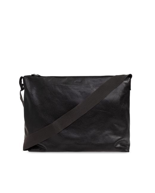 Lemaire Black Shoulder Bag 'Folio Large' for men