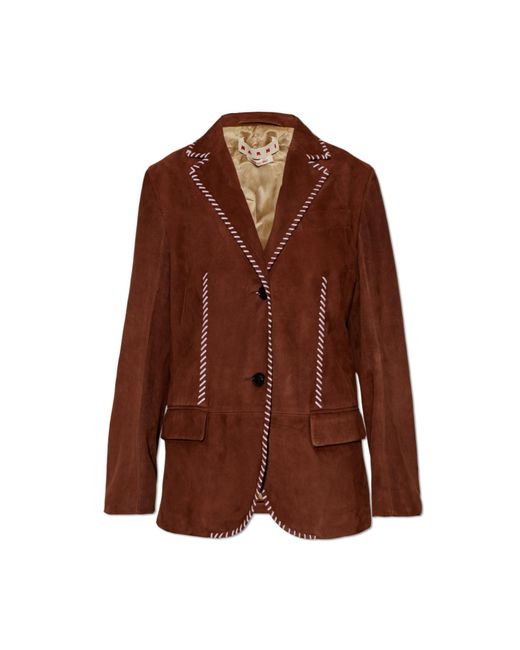 Marni Brown Leather Blazer