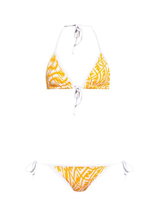 Fendi Two-piece Swimsuit Yellow | Lyst