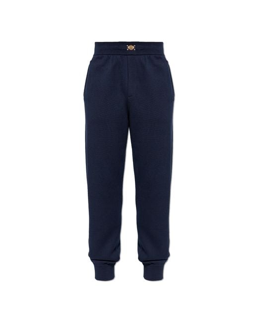 Versace Blue Trousers With Cuffs for men