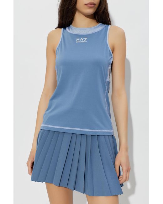 EA7 Blue Sleeveless Top