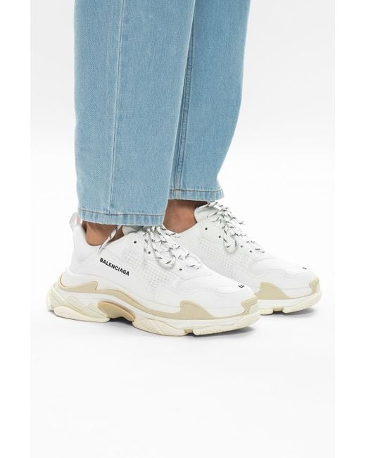 Balenciaga Triple S Sneakers In Mesh And Leather in White/Black (White) -  Save 69% - Lyst