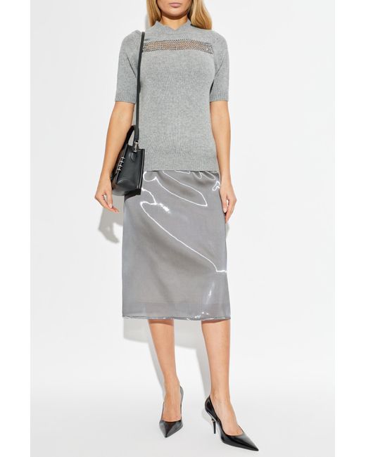 Fabiana Filippi Gray Skirt With A Shimmering Finish