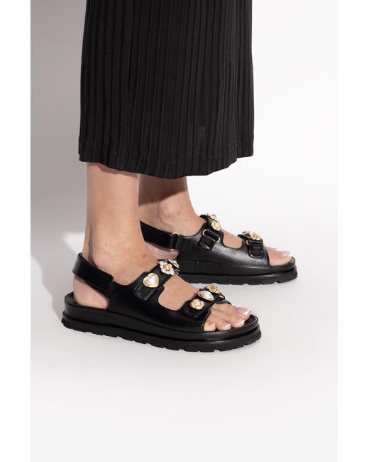 Stuart Weitzman Black "Socharming" Sandals
