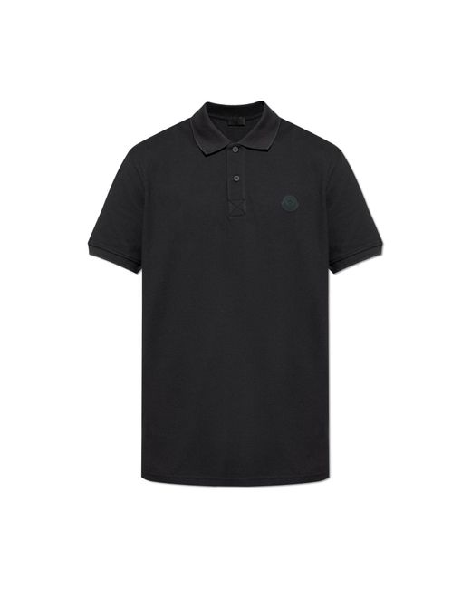 Moncler Black Polo With Logo for men