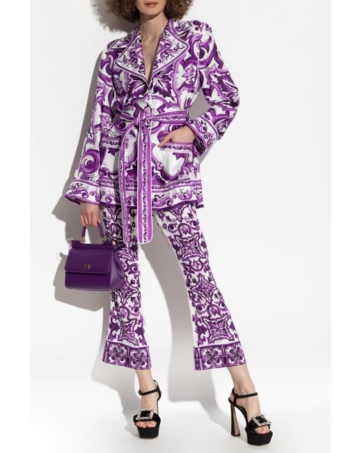 Dolce & Gabbana Purple Silk Shirt