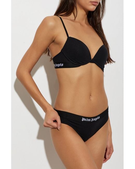 Palm Angels Black Push-Up Bra