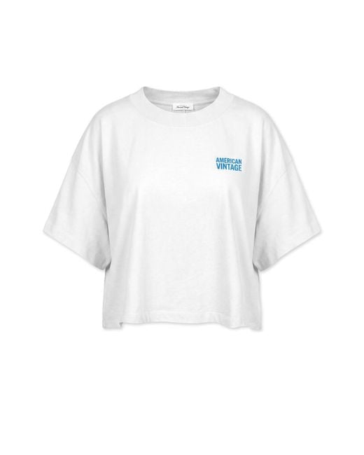 American Vintage White T-Shirt With Printed Logo
