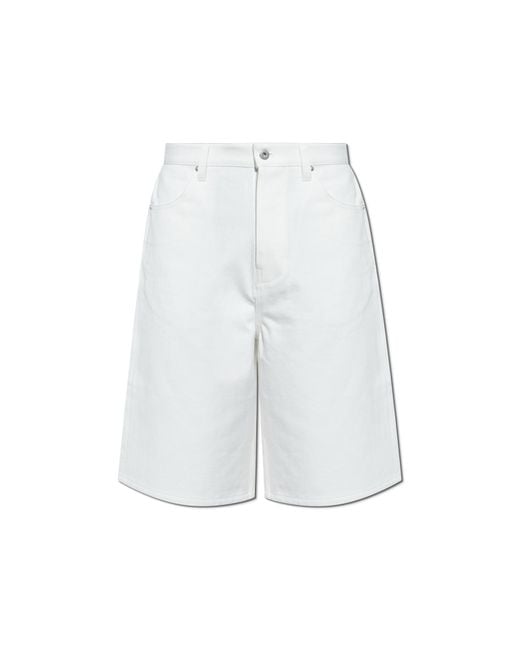 Jil Sander White Bermuda Shorts With Logo for men