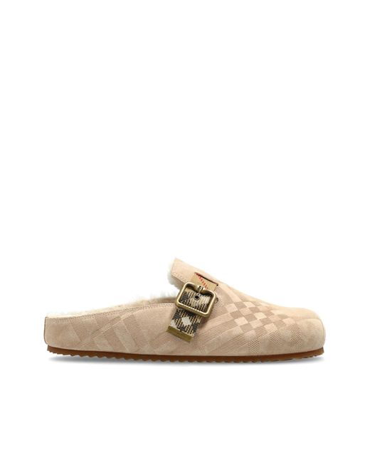 Burberry White 'Urchin' Slides
