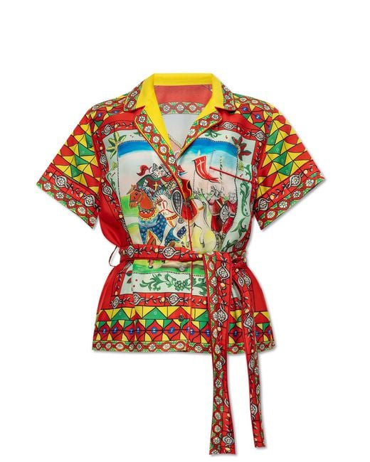 Dolce & Gabbana Multicolor Shirt With Carretto Pattern