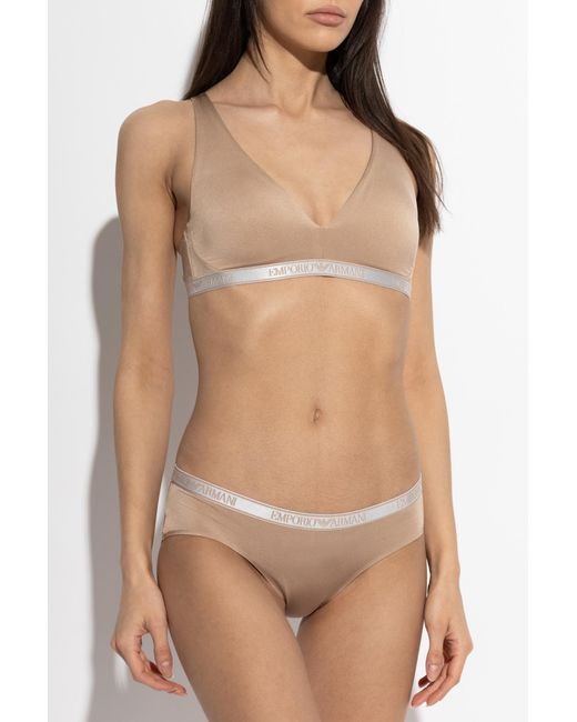 Emporio Armani White Logo Bra