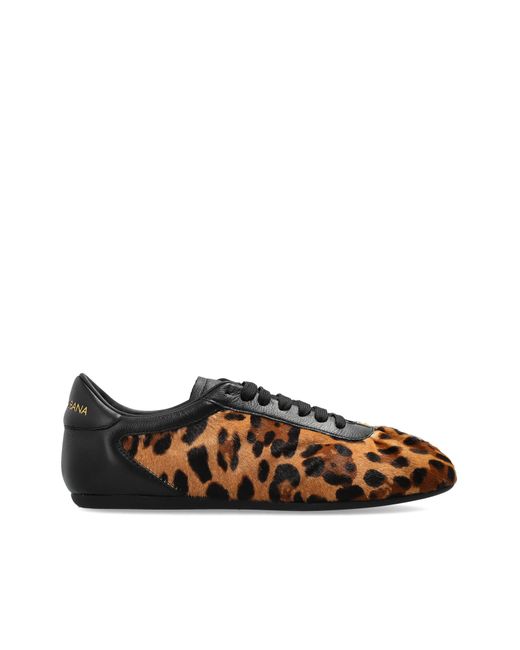 Dolce & Gabbana Brown Sports Shoes With Animal Motif