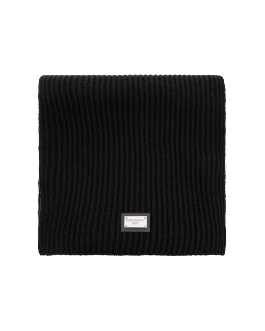 Dolce & Gabbana Black Scarf With Logo Detail for men