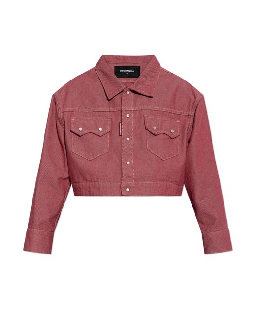 DSquared² Red Oversized Denim Jacket