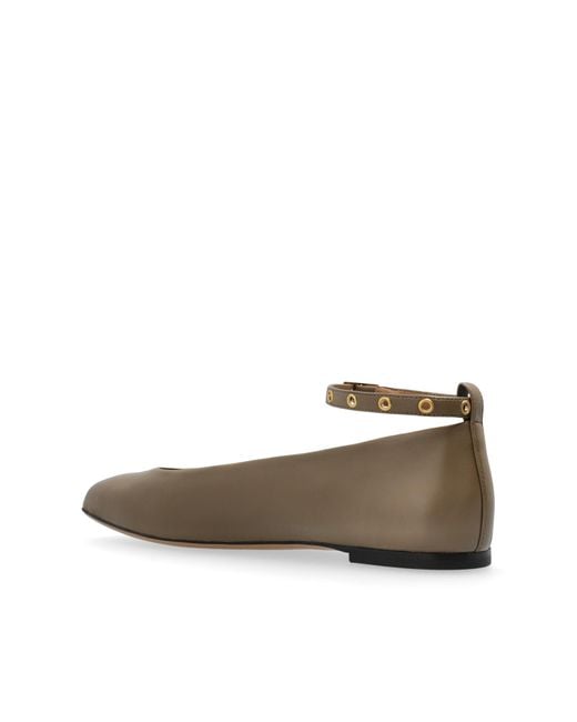 Emporio Armani White Leather Ballet Flats,