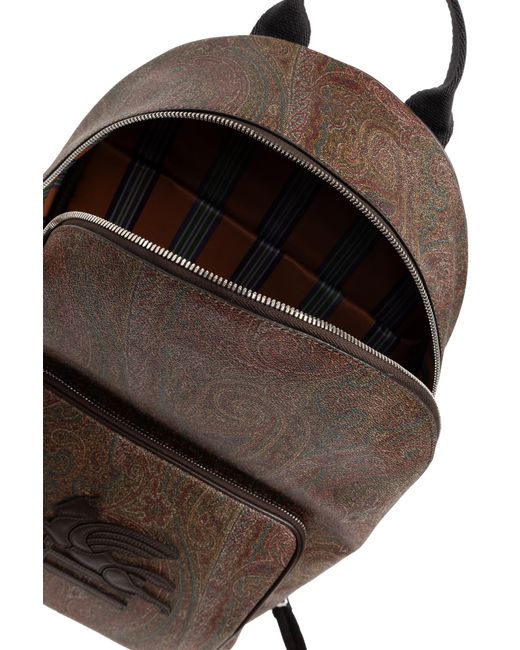 Etro Brown Backpack With Logo for men