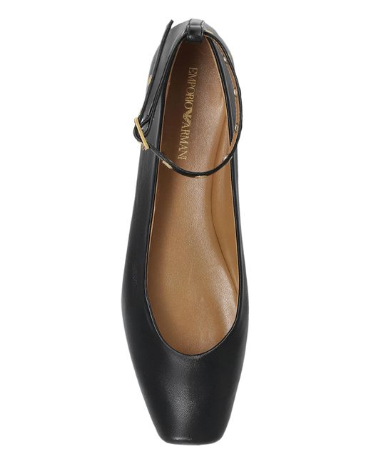 Emporio Armani White Leather Ballet Flats