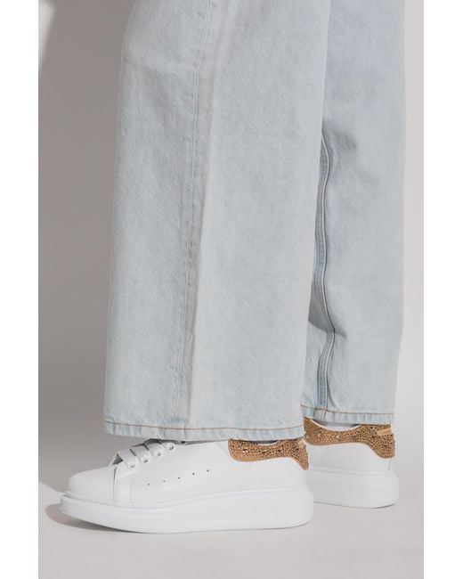 McQueen White Sports Shoes With Shiny Appliqués