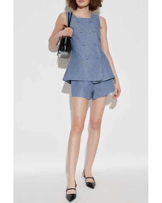 Posse Blue Linen Shorts 'Thea'