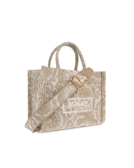 Versace Natural ‘Barocco Athena Small’ Shopper Bag