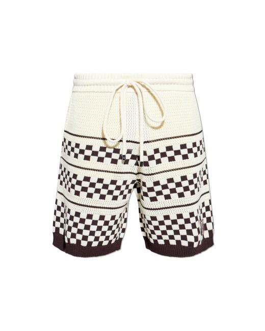 Amiri White Shorts With A Patch for men