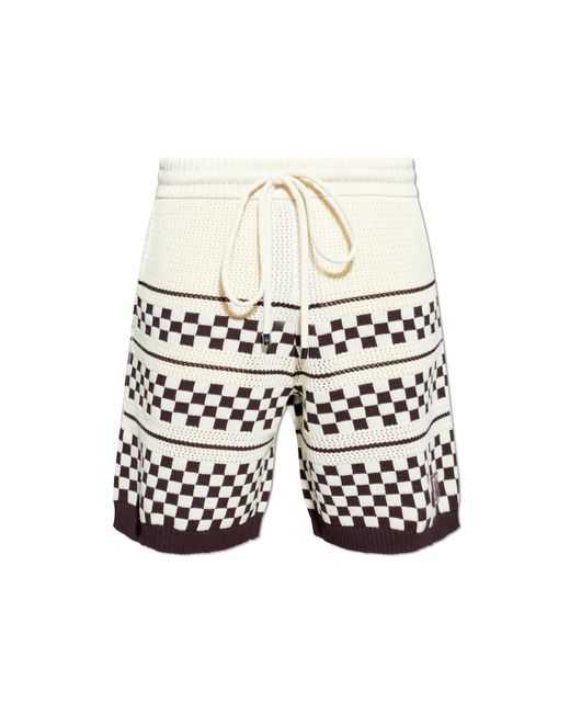 Amiri White Shorts With A Patch for men
